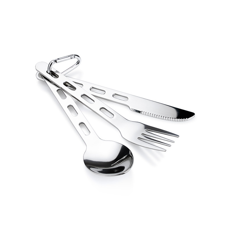 príbor GSI OUTDOORS GLACIER STAINLESS 3 Pc. RING CUTLERY NA